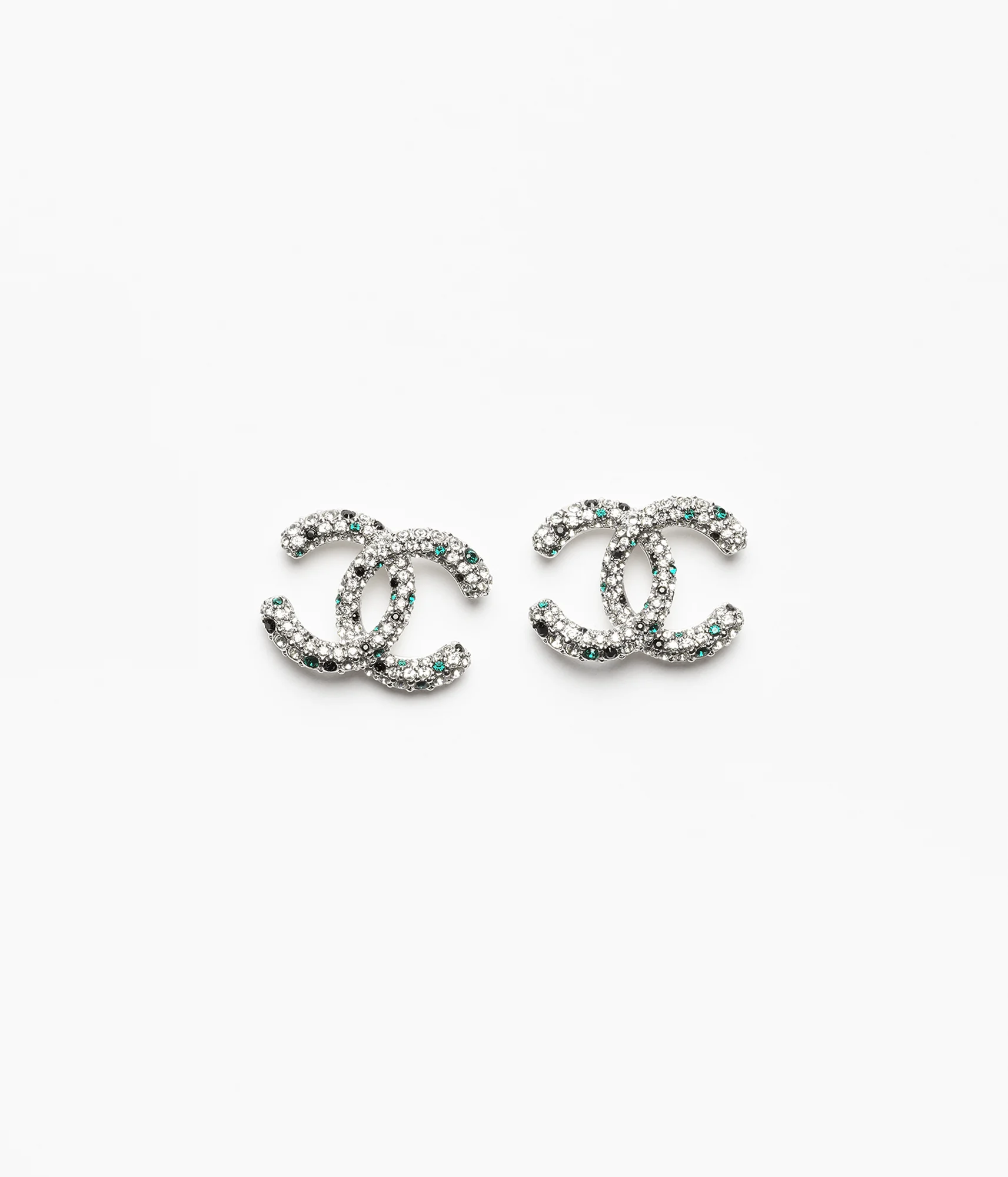Chanel Earrings Sparkling Crystal CC Silver - photo 3