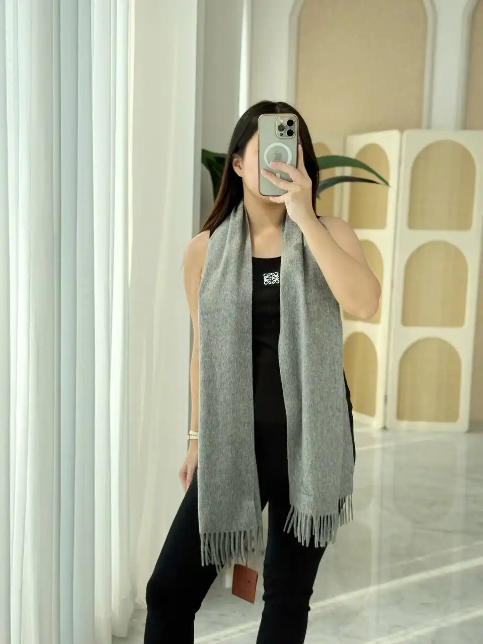 Loro Piana Grande Unita Scarf Flannel Melange - photo 3