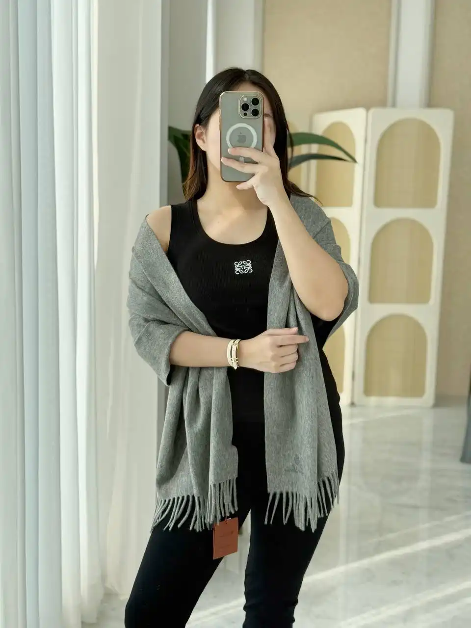 Loro Piana Grande Unita Scarf Flannel Melange - photo 4