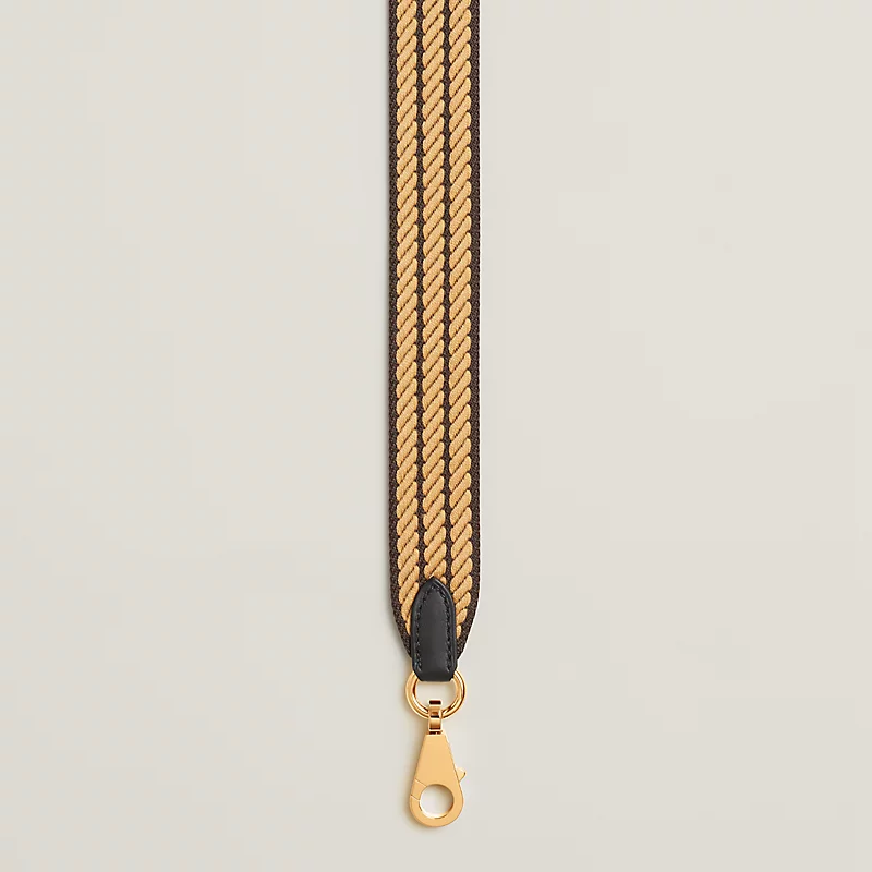Hermes Hermes Sangle Cordage 25 mm Bag Strap Ebene / Paille / Noir