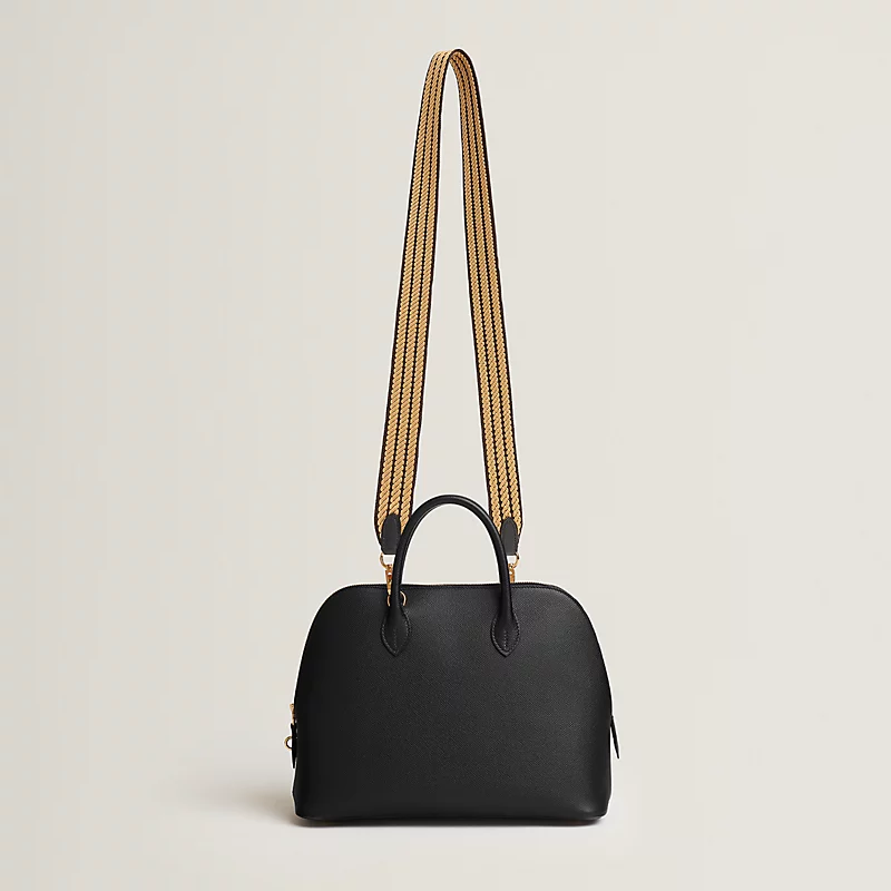 Hermes Sangle Cordage 25 mm Bag Strap Ebene / Paille / Noir - photo 4