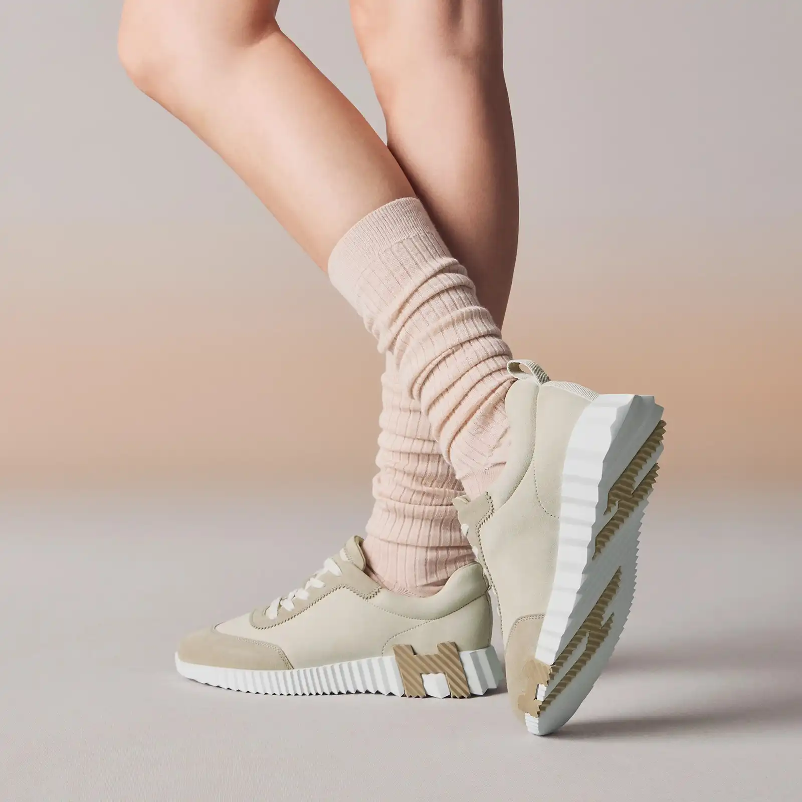 Hermes Bouncing Sneakers Beige Glaise / Beige Esquisse - photo 7