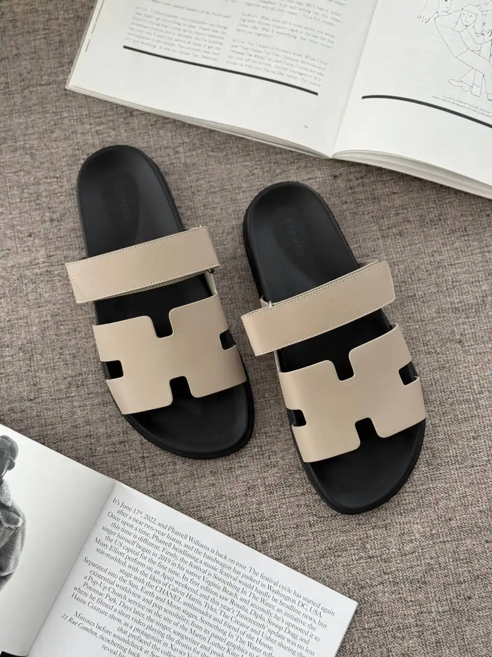 Hermes Hermes Chypre Sandal Beige Galet
