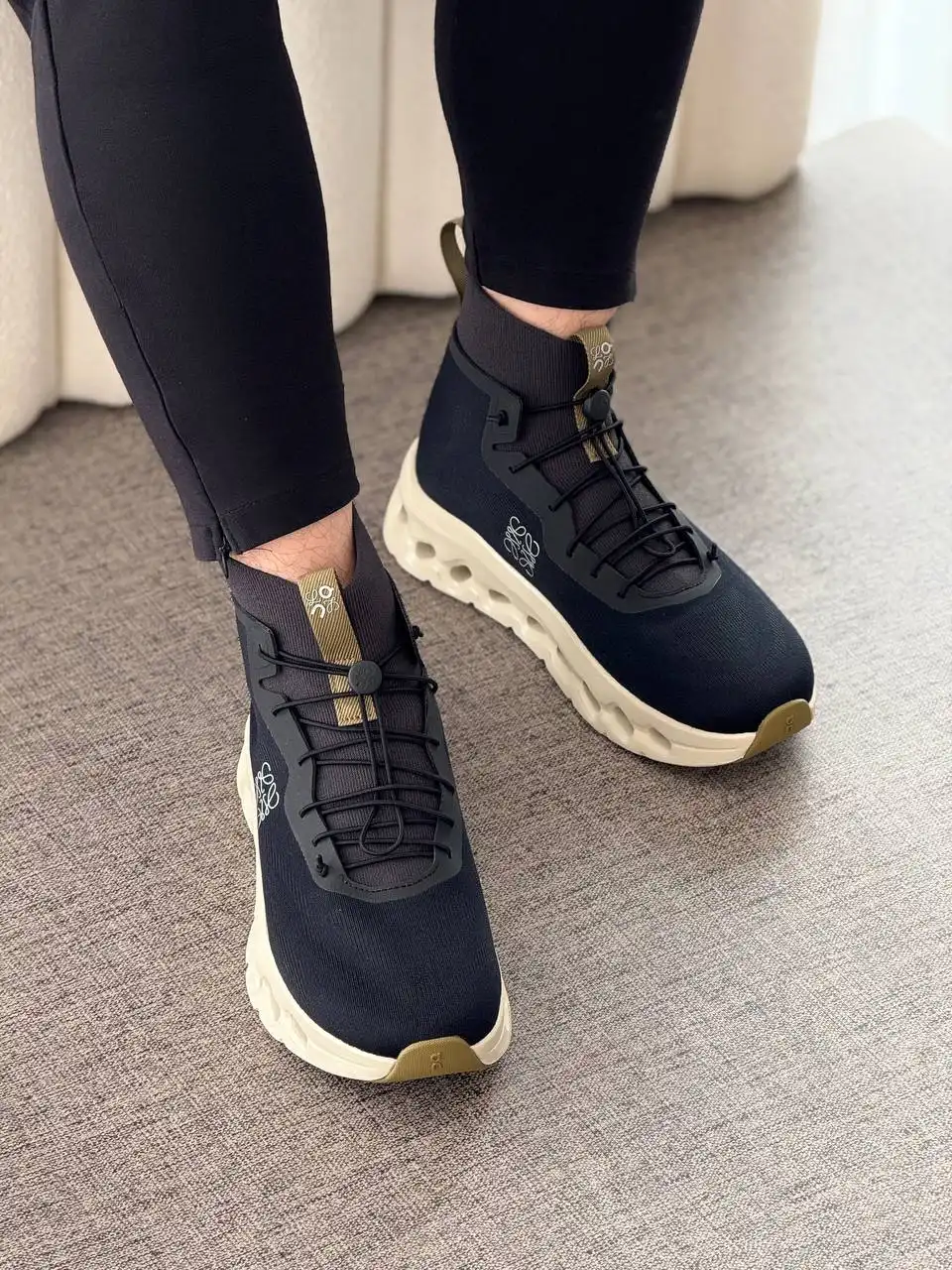 Loewe X On Cloudtilt Hi Sneaker Men Black / Oatmeal / Olive - photo 4