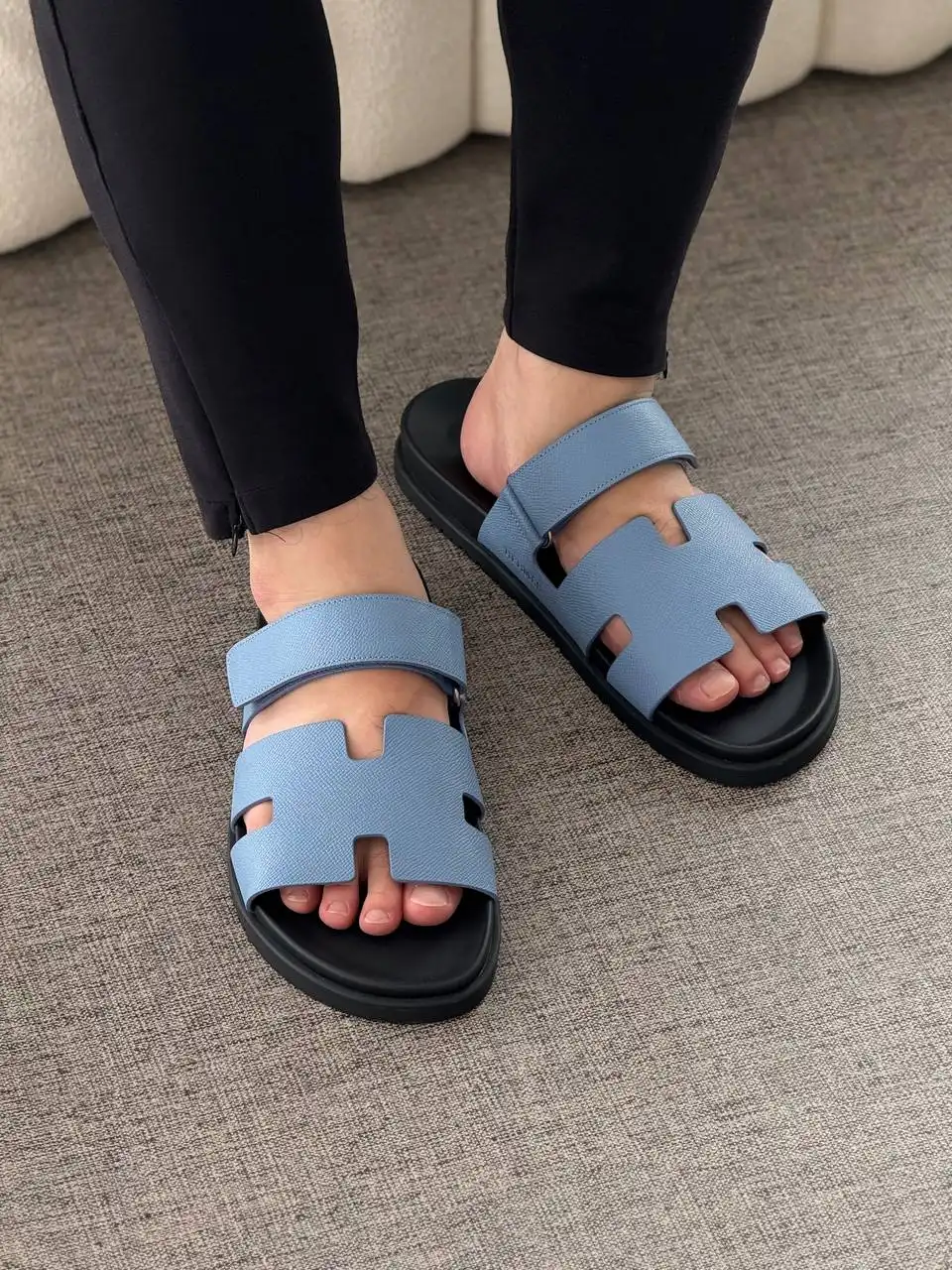 Hermes Chypre Sandal Epsom Bleu Jean / Blue Jean - photo 2