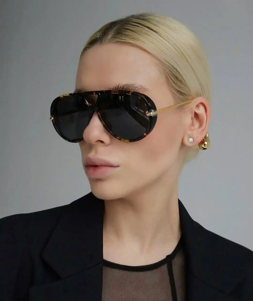 Bottega Veneta Drop Aviator Sunglasses Havana / Grey - photo 7