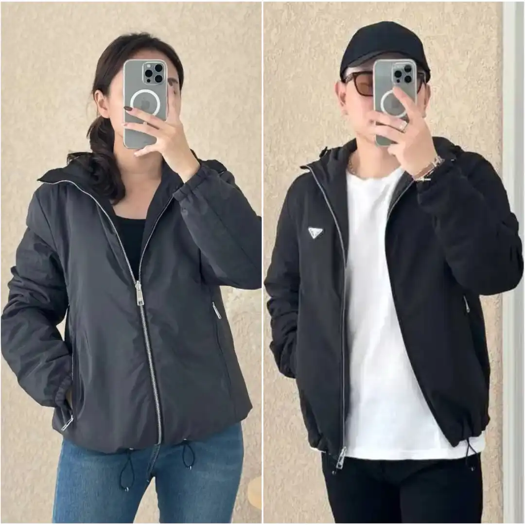 Prada Prada Re-Nylon Hooded Jacket Black
