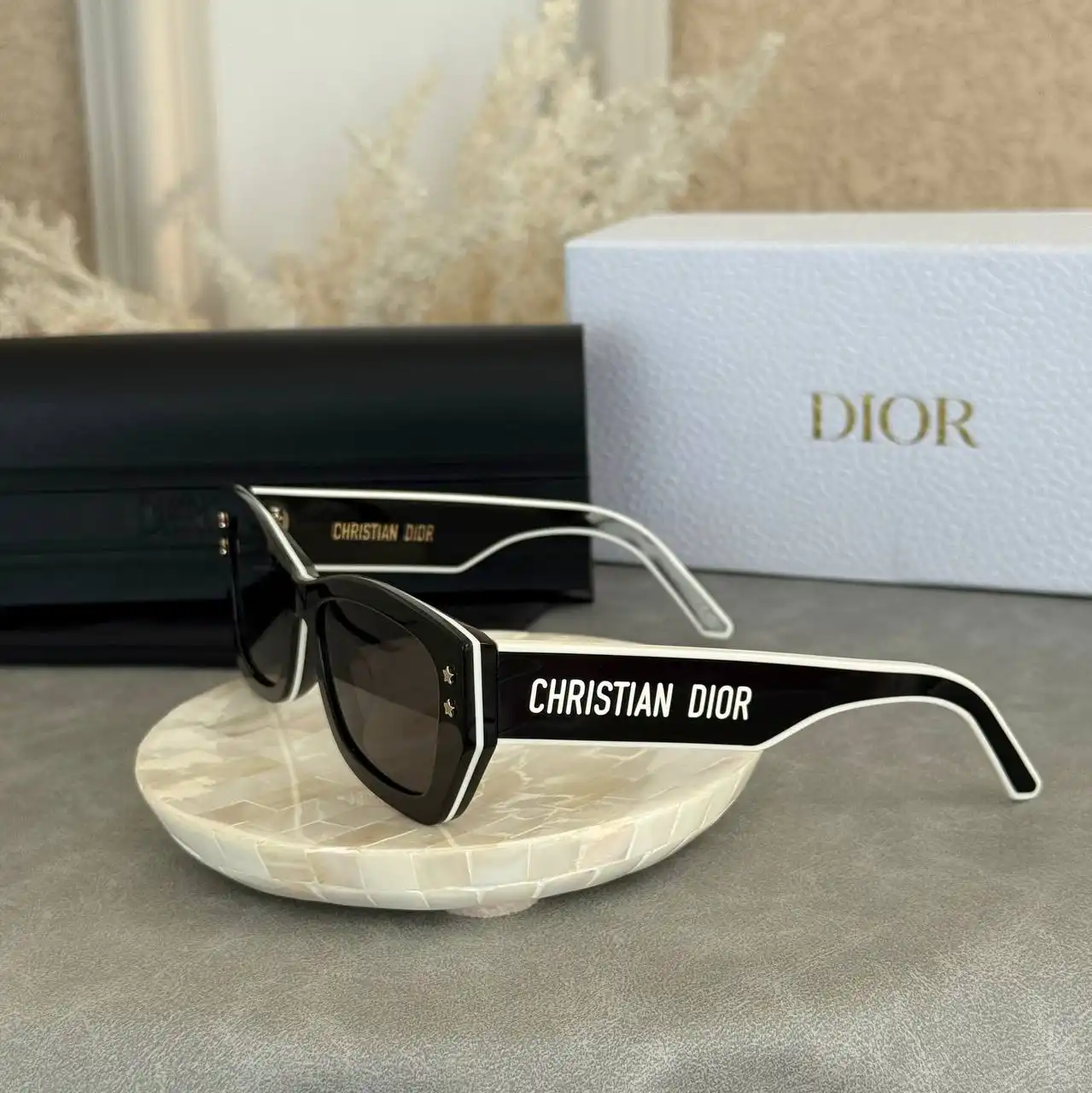 DIOR Dior DiorPacific S2U Black Rectangular Sunglasses