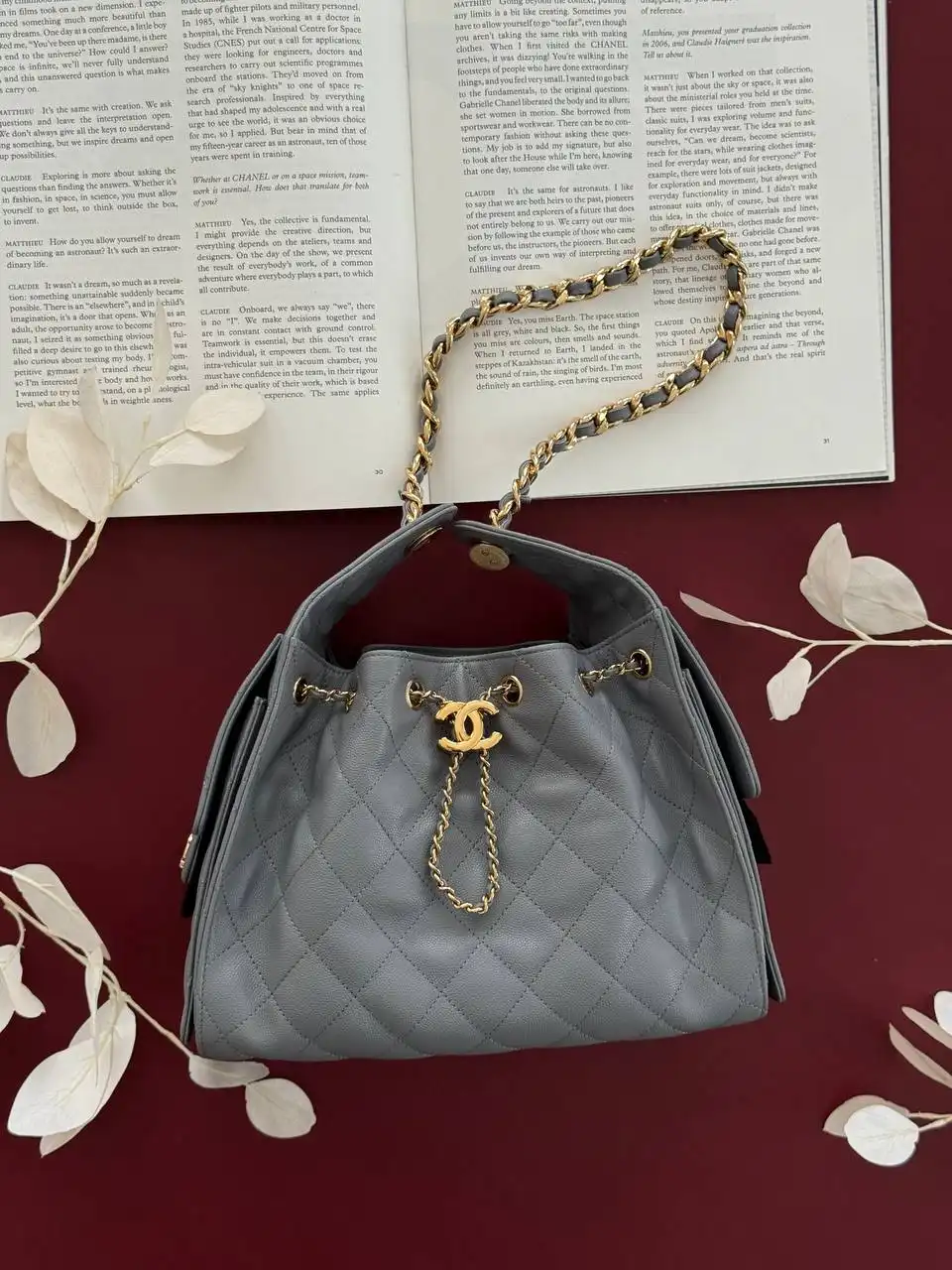 CHANEL Chanel 25 / C25 Small Caviar Grey GHW