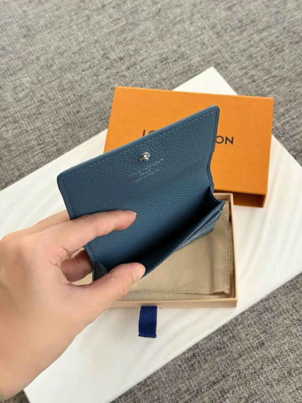LV Enveloppe Carte De Visite Wallet Damoflage Indigo - photo 3
