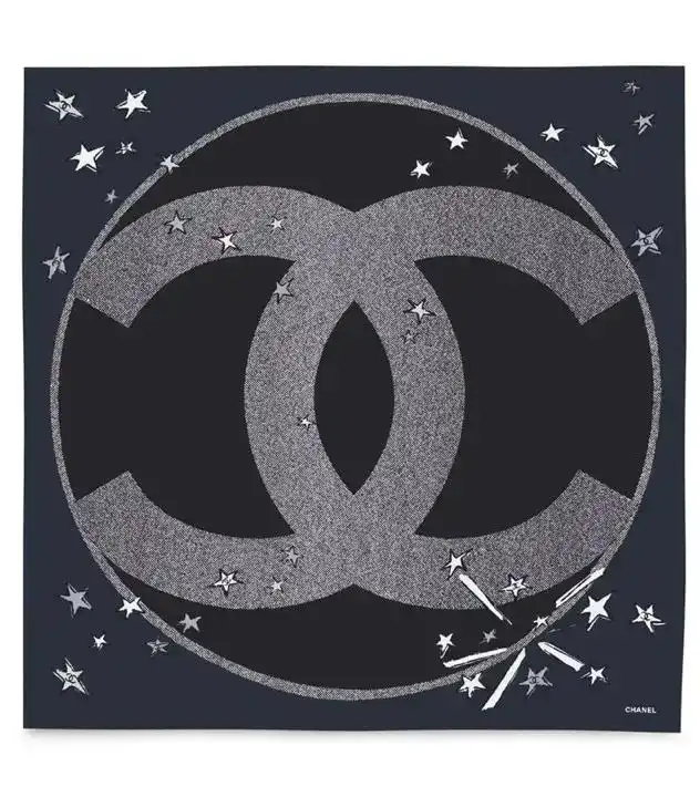 Chanel Silk Scarf CC Stars - photo 4