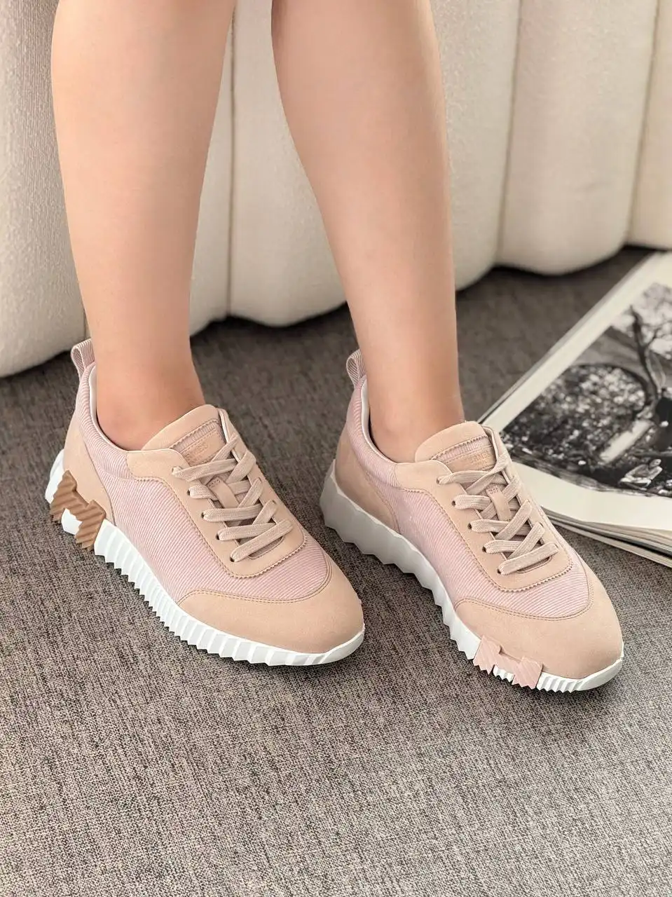 Hermes Bouncing Sneaker Beige Nude - photo 3