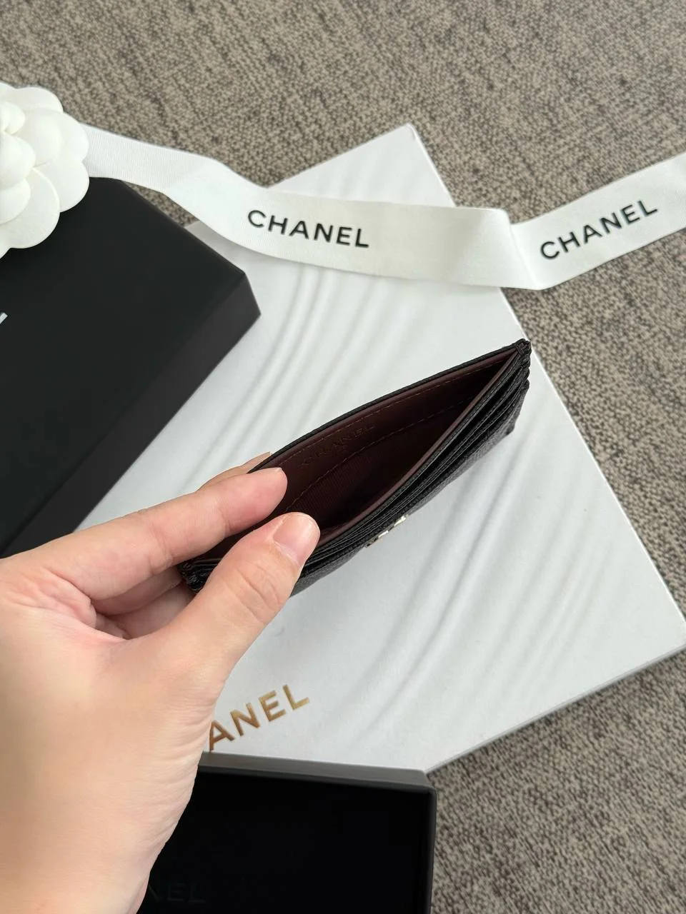 Chanel Card Holder Wallet Black 3 Card - photo 3