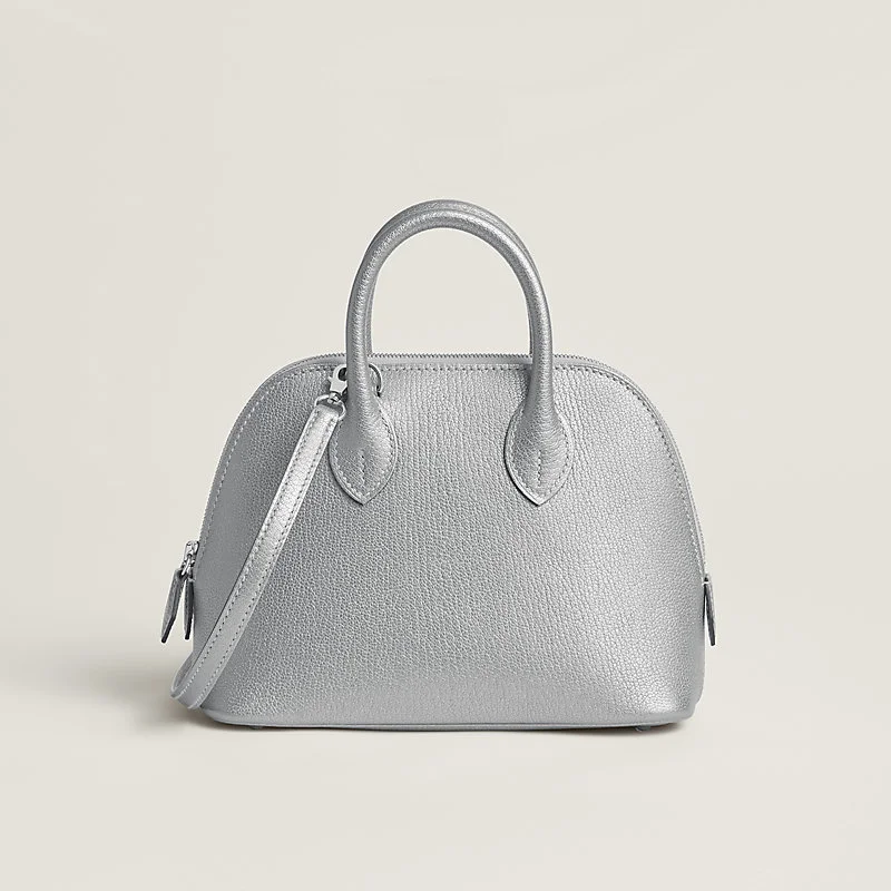 Hermes Mini Bolide Chamkilight Goatskin Argent PHW - photo 4