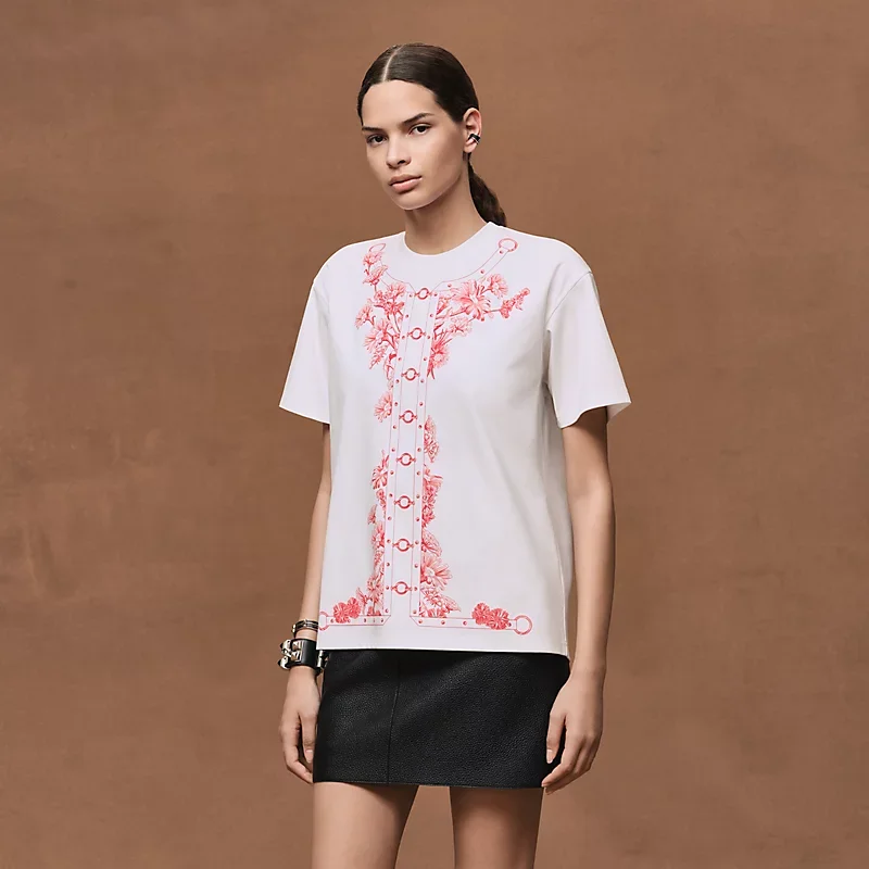 Hermes Hermes T-shirt with Maxi Print Blanc