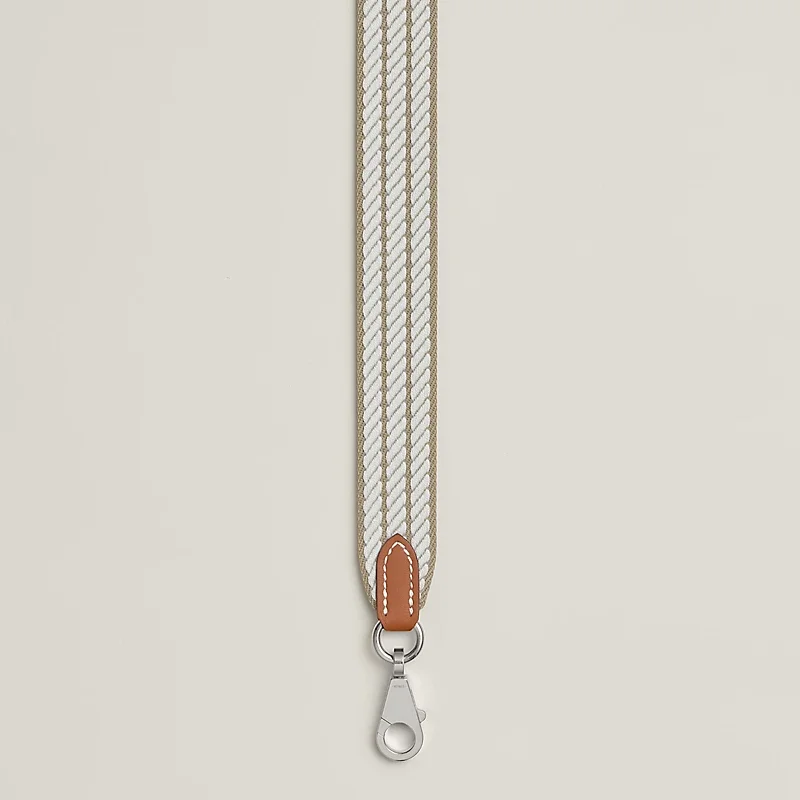 Hermes Sangle Cordage 25 mm Bag Strap Beige Marfa / Gris Pale / Gold - photo 3