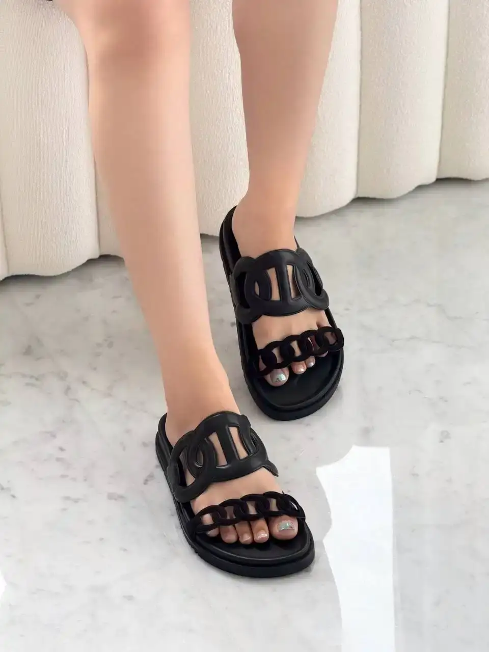 Hermes Extra Sandal Half Suede Black - photo 2