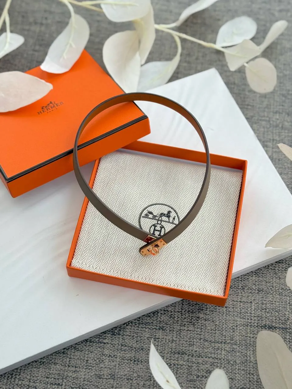 Hermes Hermes Mini Kelly Choker Etoupe RGHW