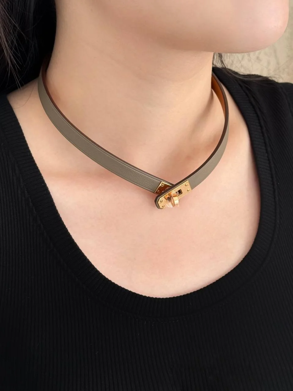 Hermes Hermes Mini Kelly Choker Etoupe RGHW