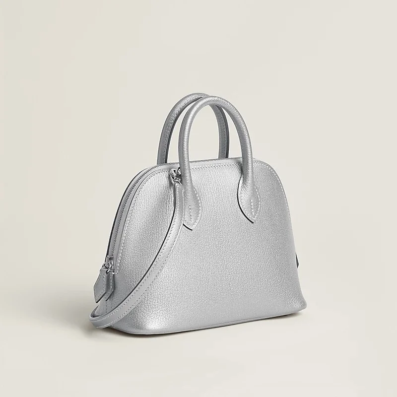 Hermes Mini Bolide Chamkilight Goatskin Argent PHW - photo 6