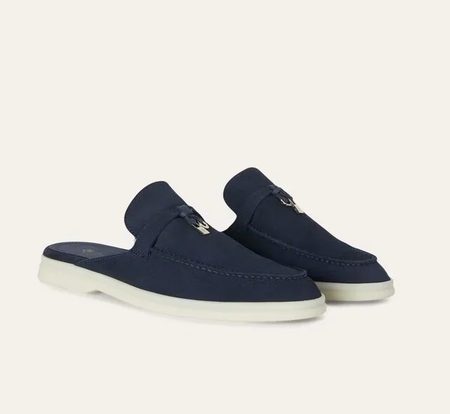 Loro Piana Babouche Charms Walk Suede Argo Blue - photo 3