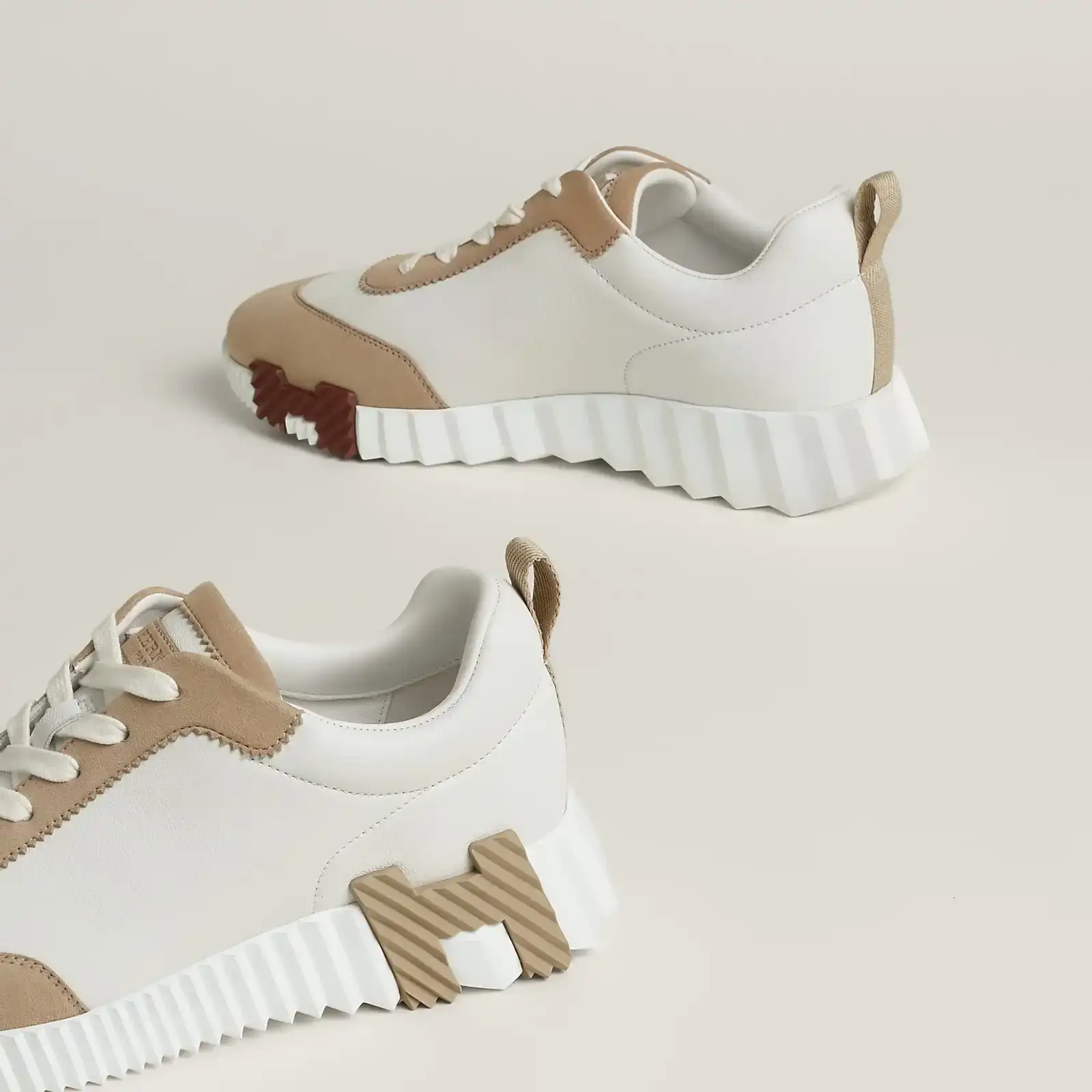 Hermes Bouncing Sneaker Blanc / Beige Camel - photo 5