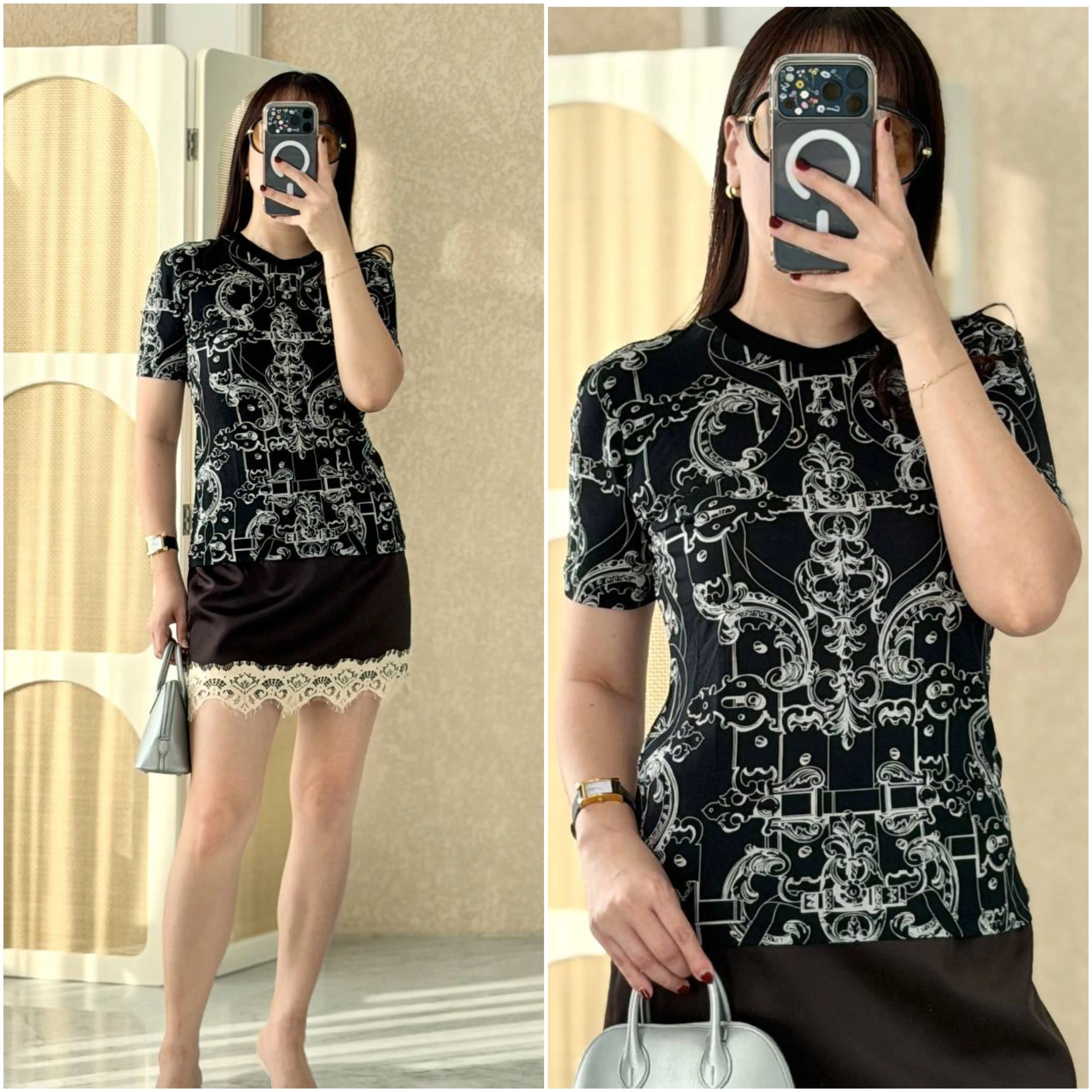 Hermes Hermes Ferronnerie Remix Micro Tshirt Noir Black