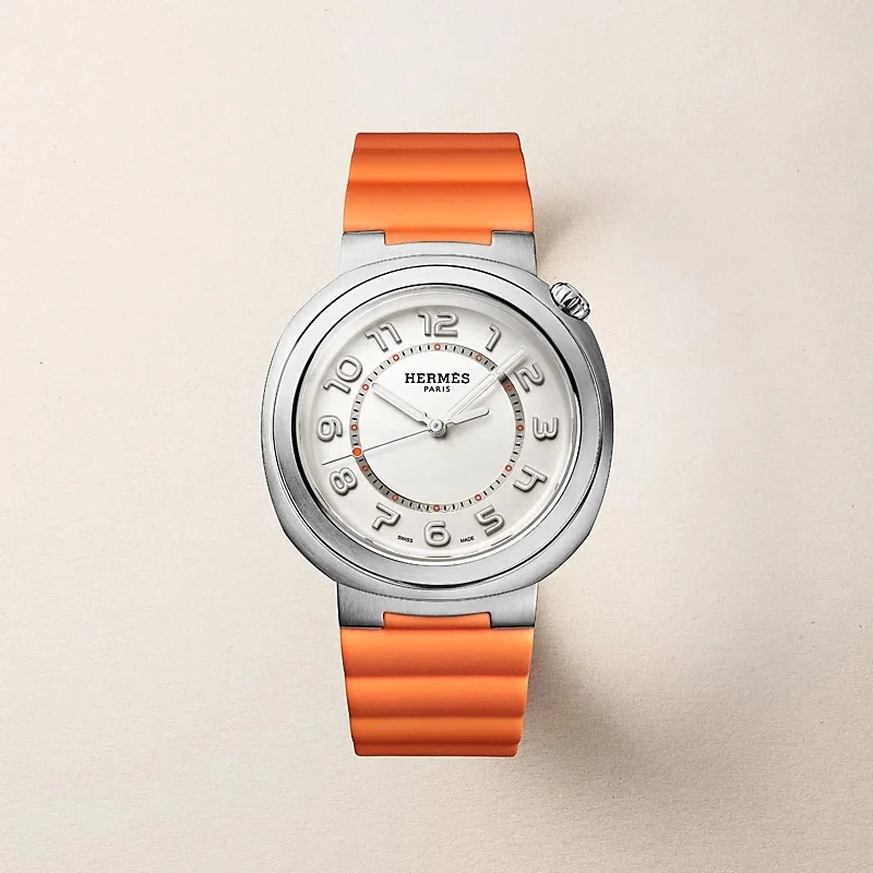 Hermes Cut Watch 36 mm Orange Strap - photo 3