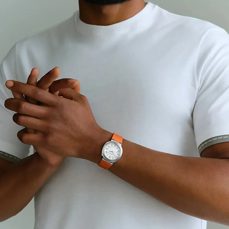 Hermes Cut Watch 36 mm Orange Strap - photo 4