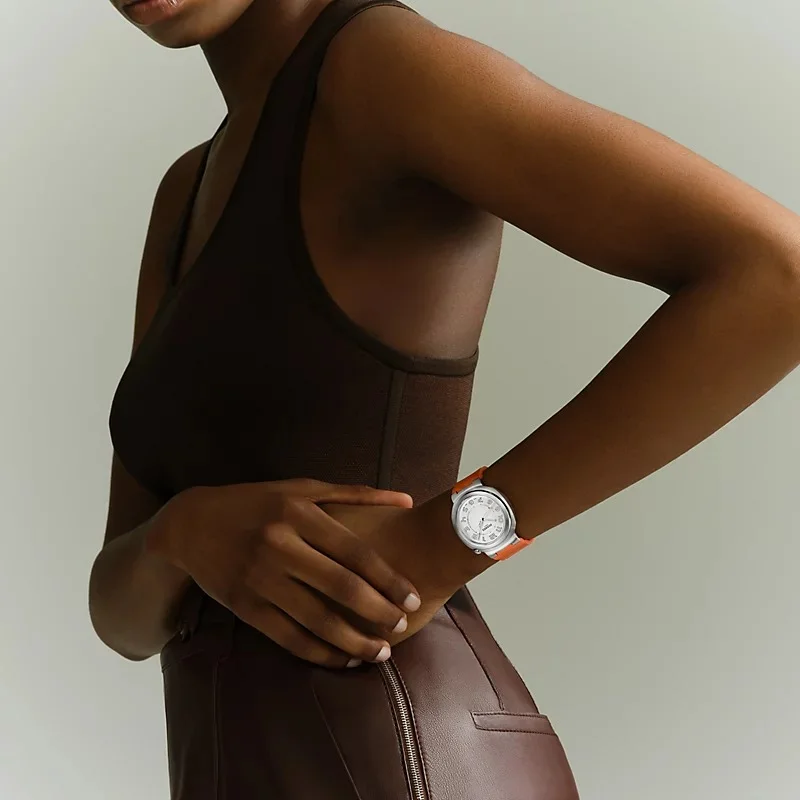 Hermes Cut Watch 36 mm Orange Strap - photo 5