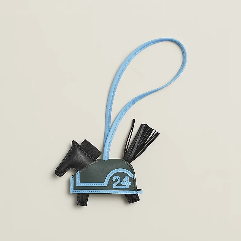 Hermes Rodeo Robeo PM Noir / Vert Mangrove / Celeste - photo 3