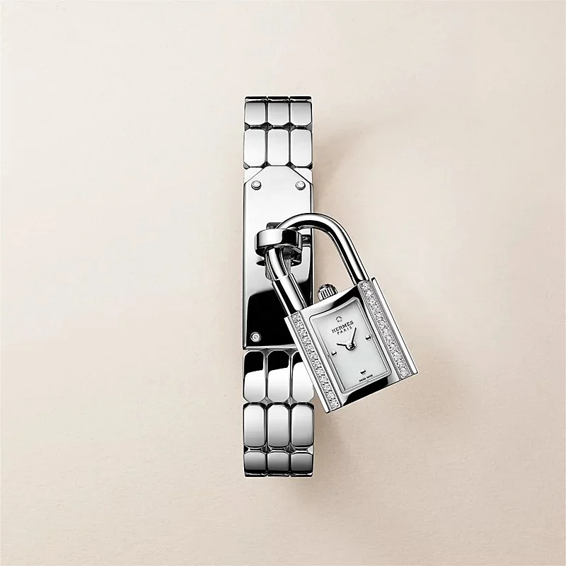 Hermes Kelly Watch Mini Model 16mm with Black Barenia Lanyard - photo 9