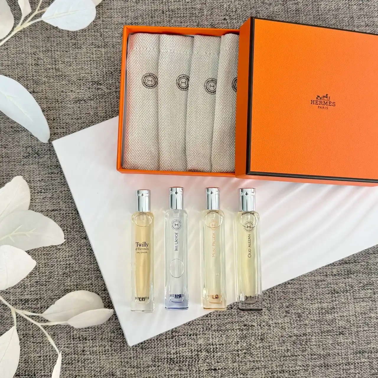 Hermes Travel Set Parfume 4 x 15 ml - Twilly, Iris Ukiyoe, Musc Pallida, Oud Alezan