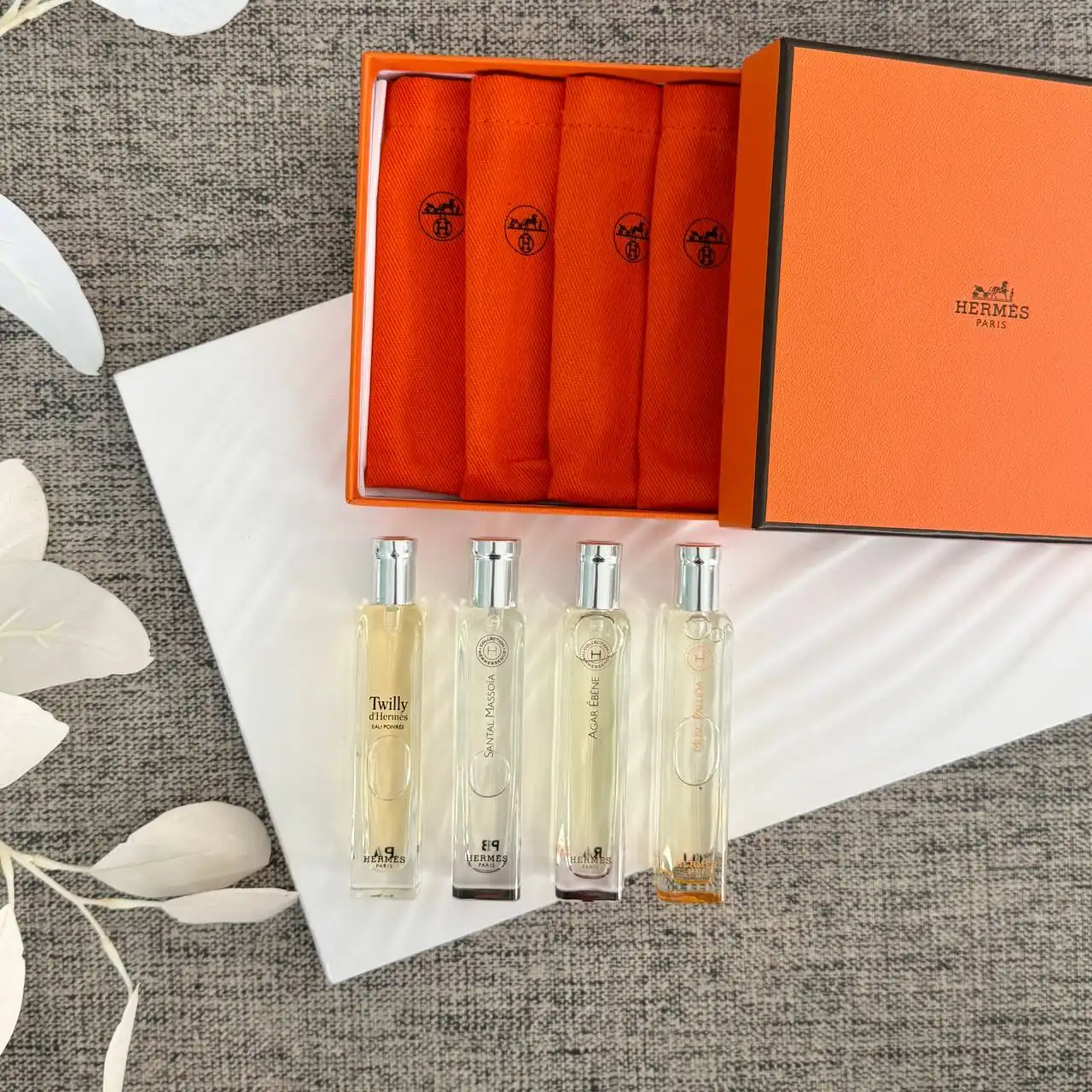 Hermes Travel Set Parfume 4 x 15 ml - Twilly, Santal Massoia, Musc Pallida, Agar Ebene
