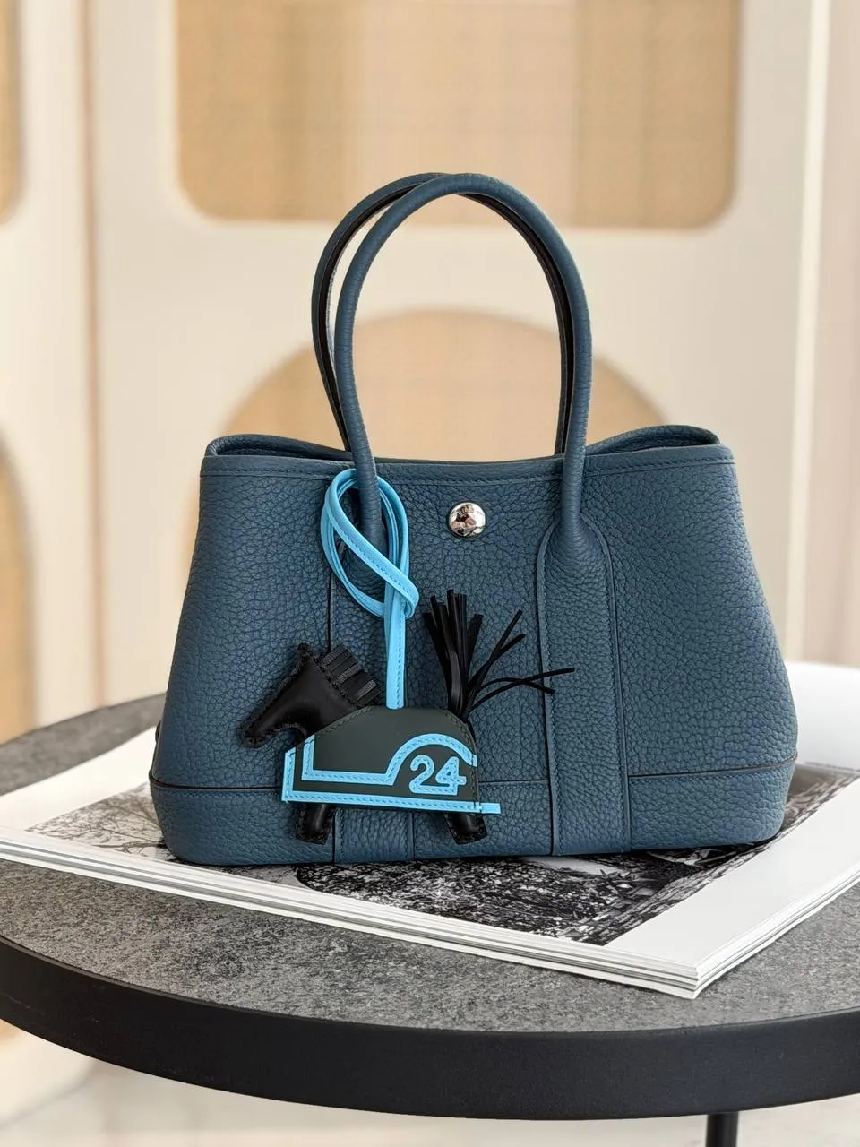 Hermes Rodeo Robeo PM Noir / Vert Mangrove / Celeste | Snowceline