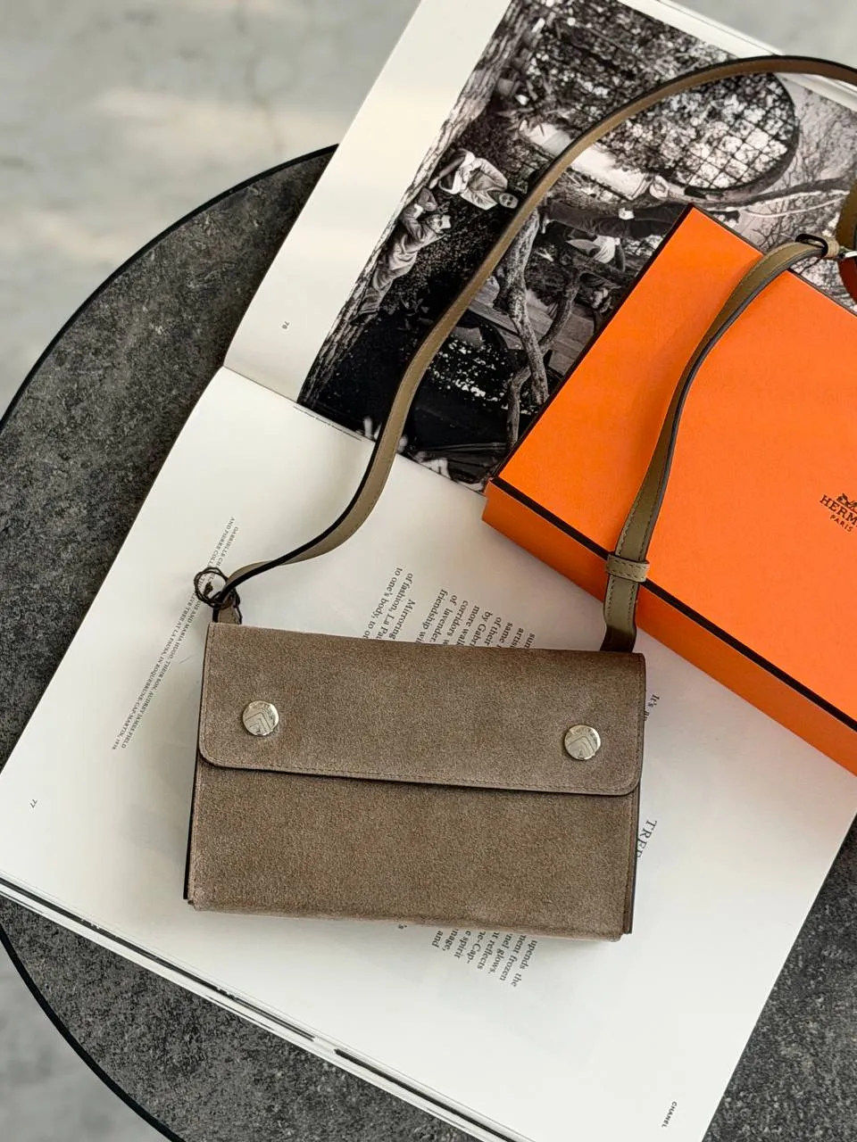 Hermes Hermes Hermesnap To Go Wallet Grizzly / Swift Gris Caillou PHW