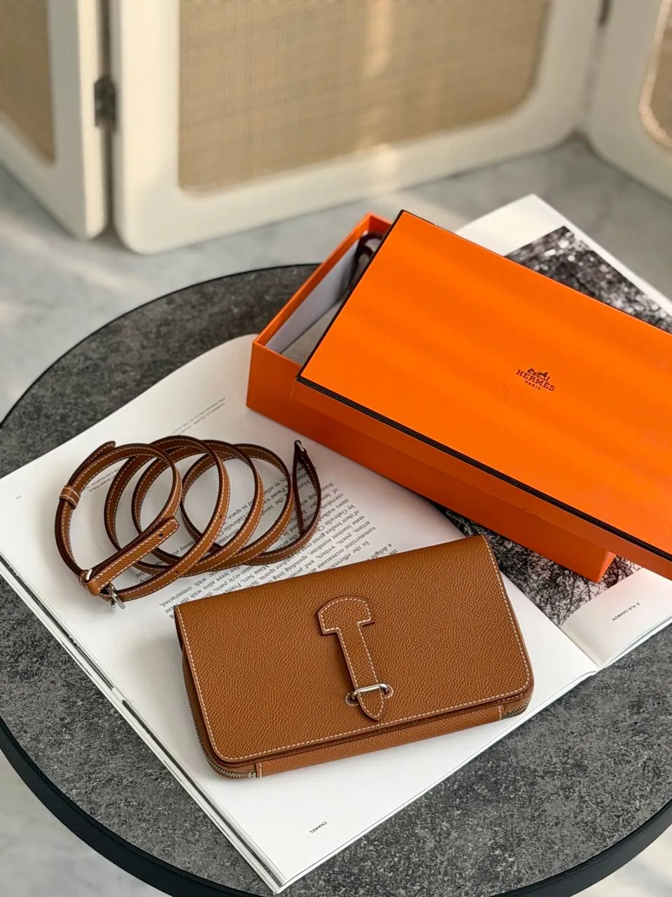 Hermes Hermes 1957 To Go Wallet Epsom Gold PHW
