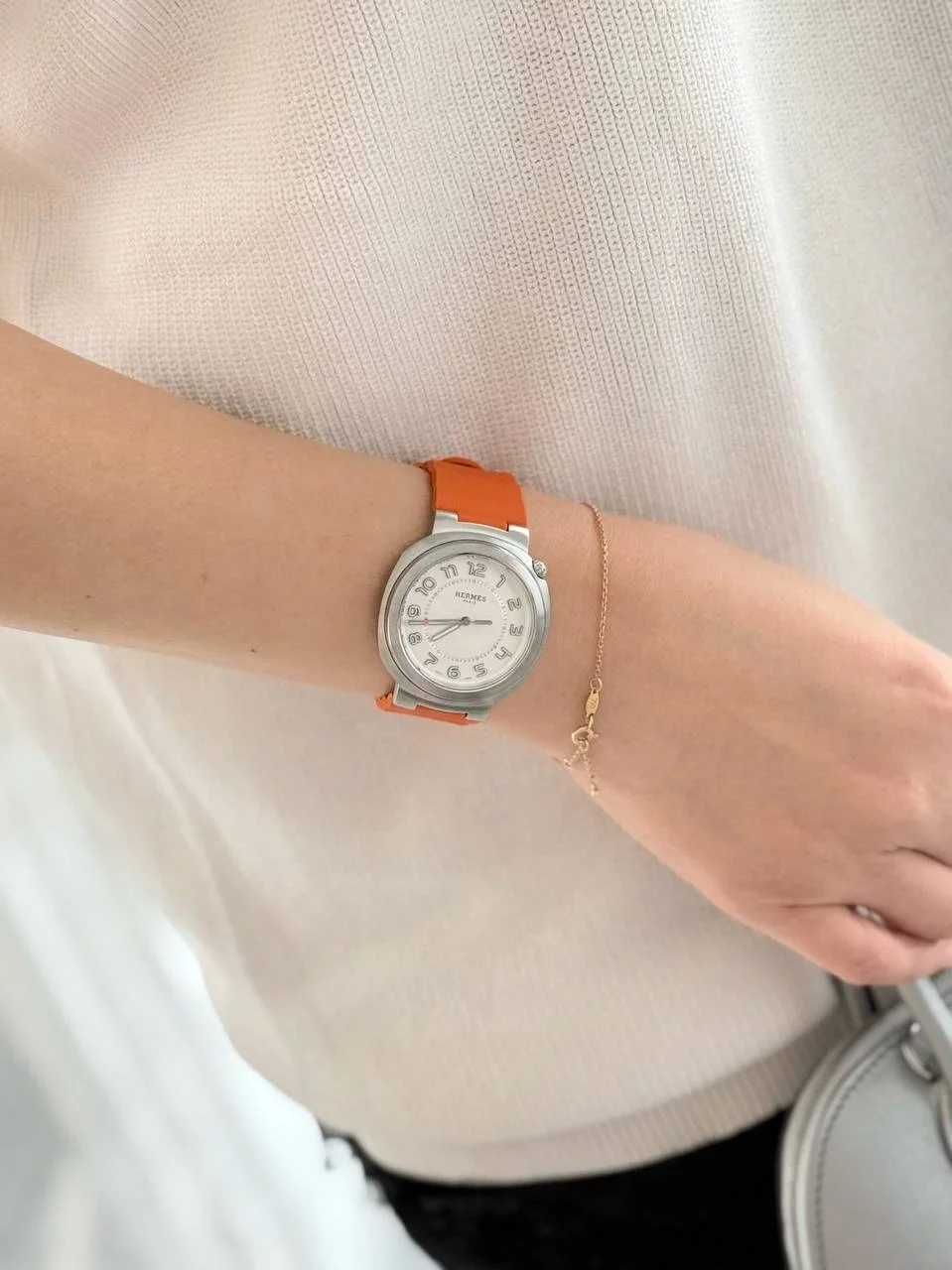 Hermes Hermes Cut Watch 36 mm Orange Strap