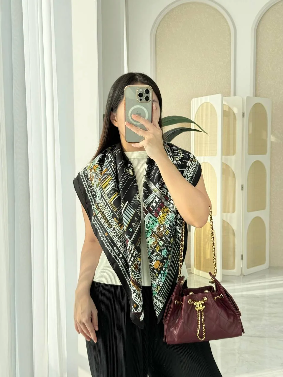 CHANEL Silk Scarf New York | Snowceline Luxuries