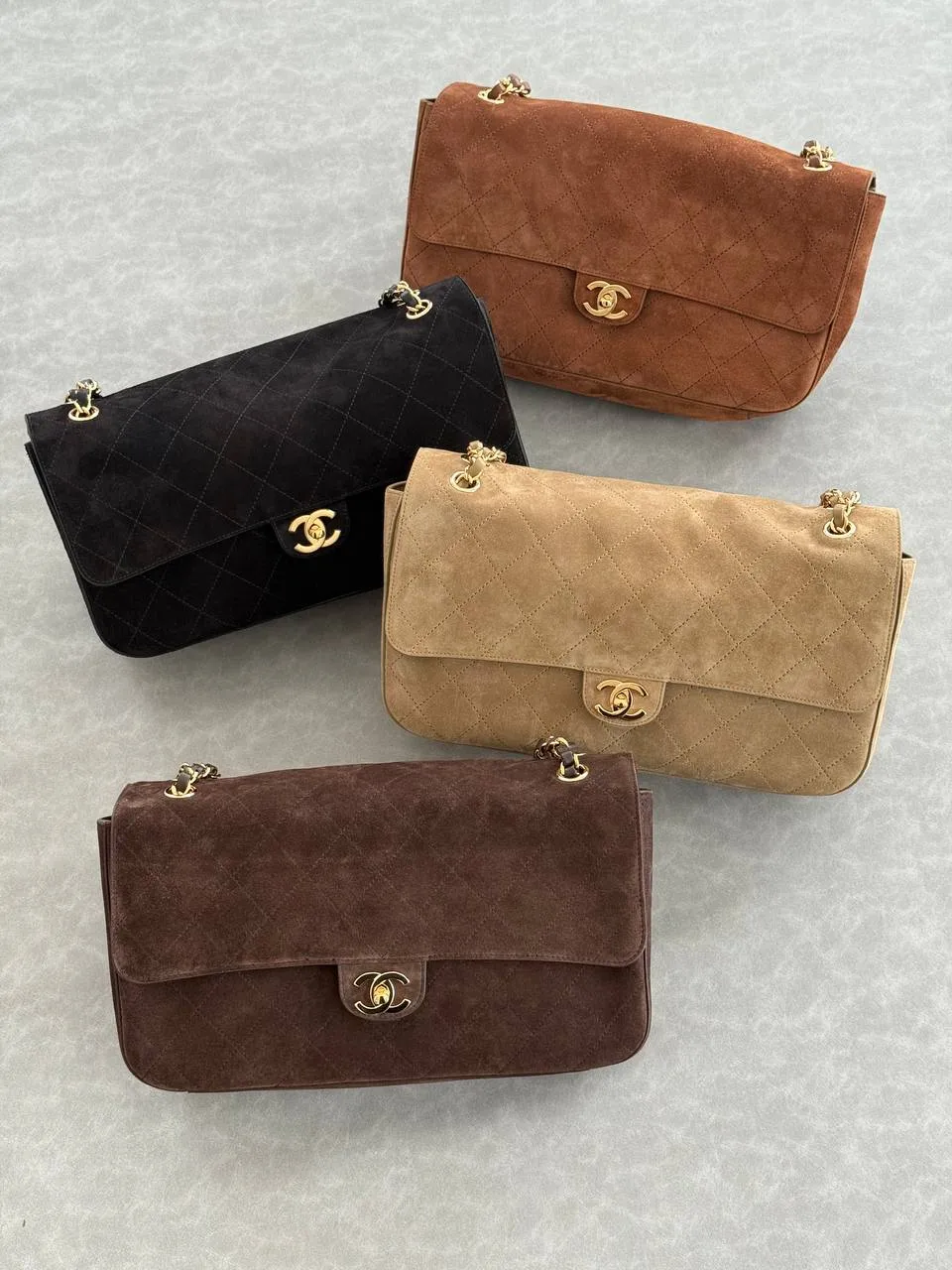 CHANEL Maxi Flap XL Velvet Dark Brown GHW 32cm | Snowceline Luxuries