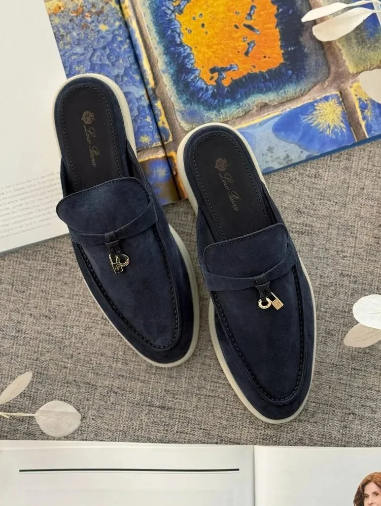 Loro Piana Babouche Charms Walk Suede Argo Blue - photo 1