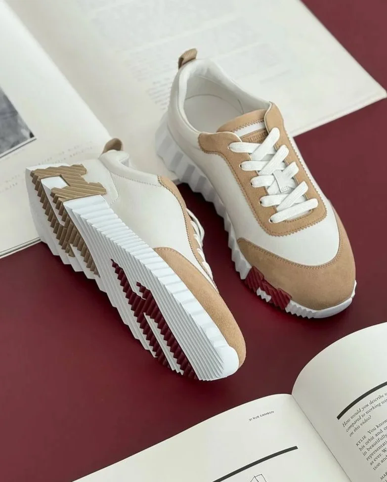 Hermes Bouncing Sneaker Blanc / Beige Camel - photo 2