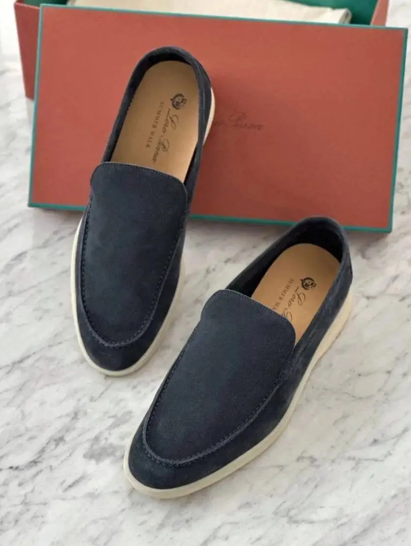 Loro Piana Loro Piana Summer Walk Loafers Suede Classic Blue