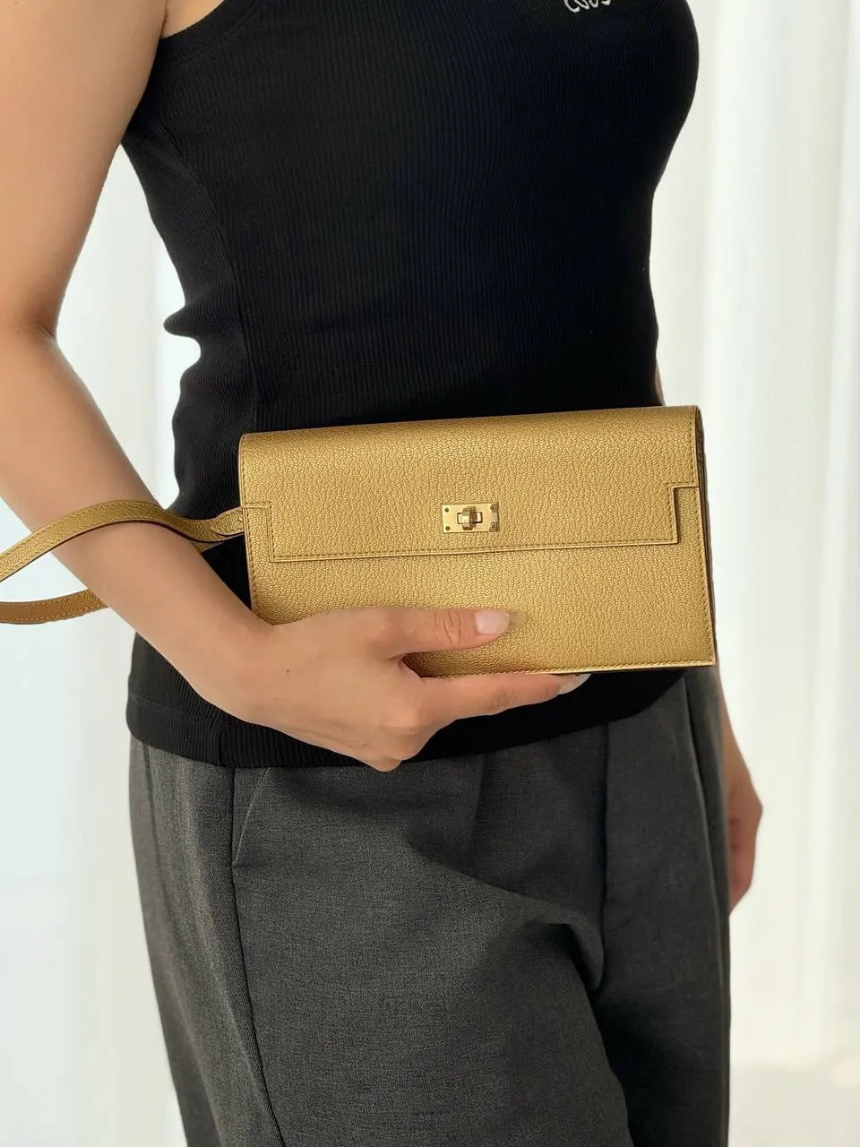 Hermes Hermes Kelly Pocket Long Wallet Chevre Dore