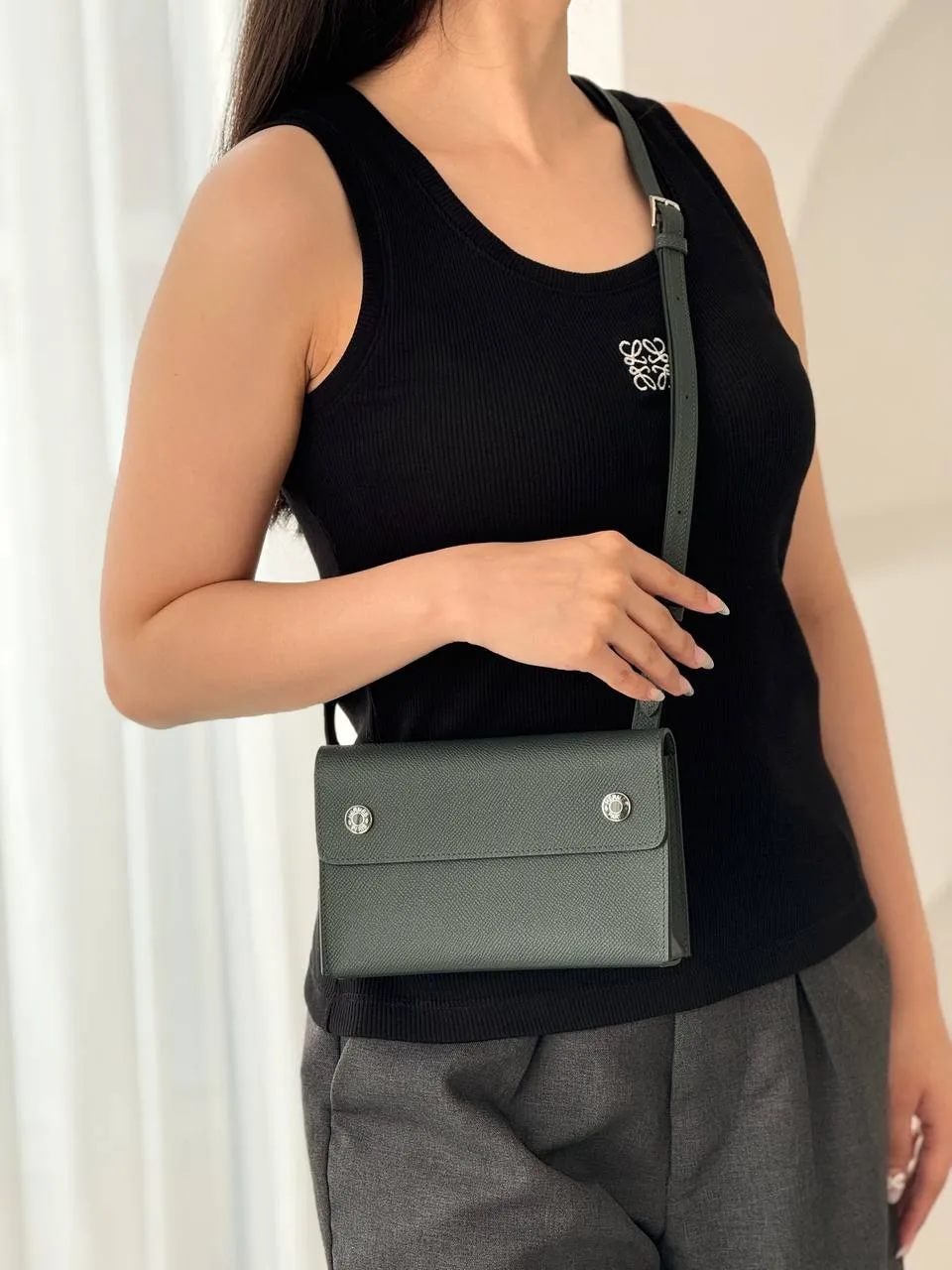 Hermes Hermes Hermesnap To Go Wallet Epsom Vert Mangrove