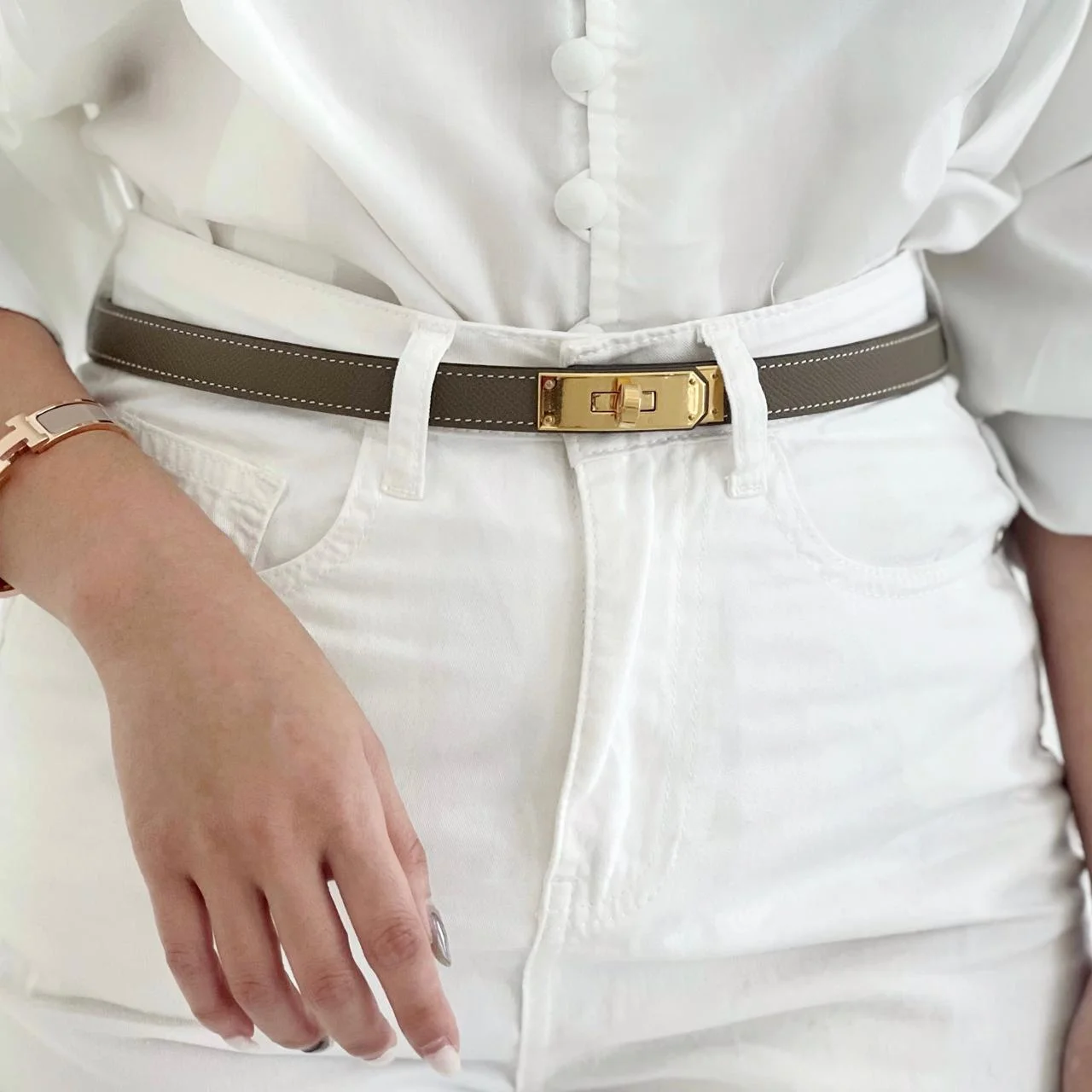 Hermes Kelly Belt Etoupe - photo 2