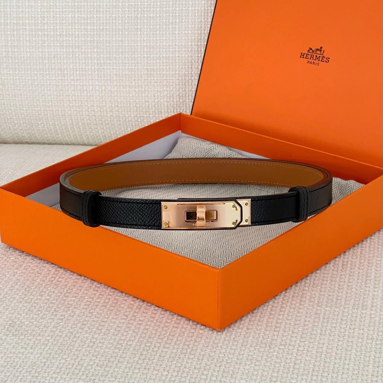 Hermes Hermes Kelly Belt Black Epsom