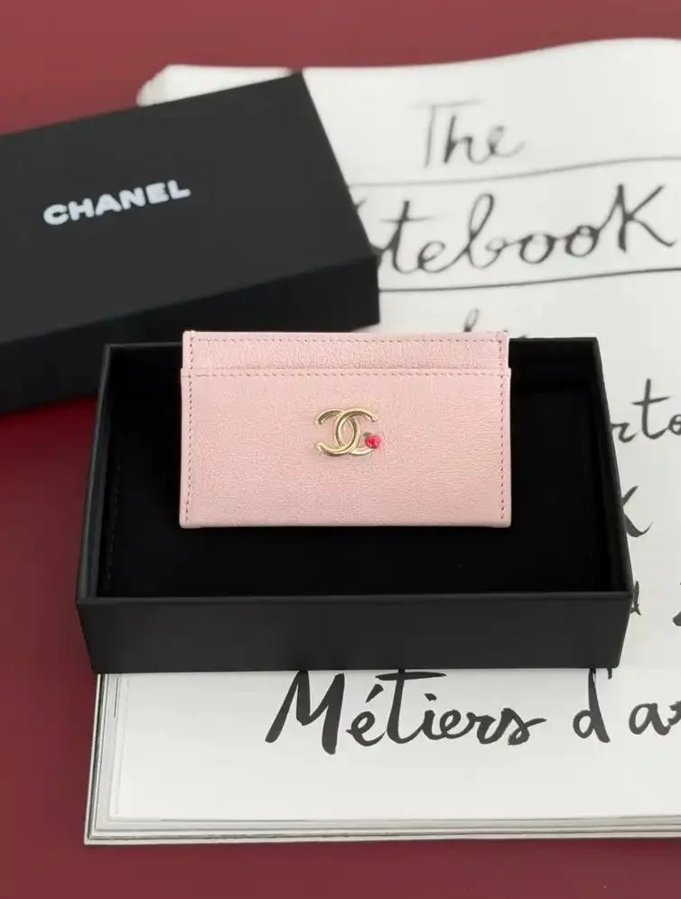 CHANEL Chanel Card Holder Light Pink