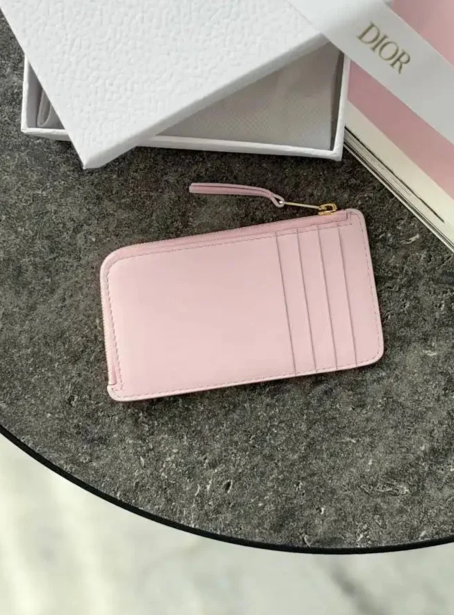 DIOR DIOR Salon Cosmos Zip Card Holder / Wallet Pink