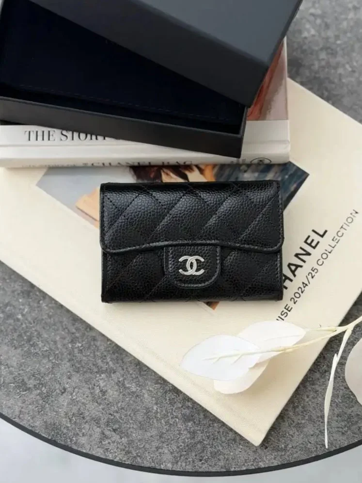 CHANEL Chanel Classic Flap Card Wallet Black SHW